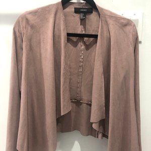 F21 Faux Suede Draped Jacket